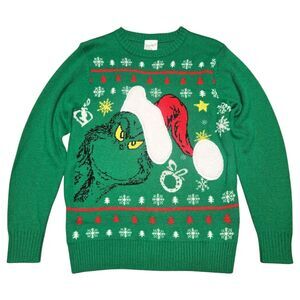Dr Suess Grinch Ugly Sweater Green Unisex Size Small Christmas Ho Ho